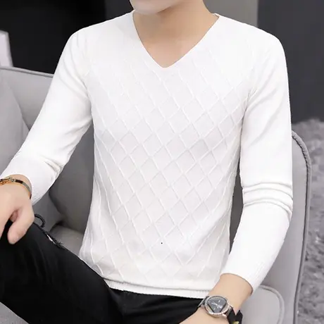 2023新款长袖t恤男春装韩版v领打底衫百搭秋衣体桖男装潮流上衣服商品大图