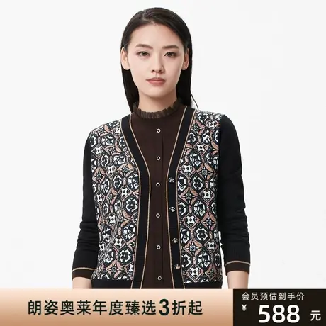 朗姿 秋季新款复古通勤休闲毛针织衫商场同款商品大图