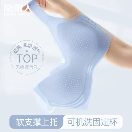 凉感无痕内衣女夏天超薄款夏季小胸聚拢文胸无钢圈背心式运动胸罩商品大图