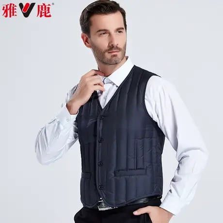 雅鹿秋冬季中老年男士羽绒马甲内胆短款修身轻薄保暖背心马夹内穿商品大图