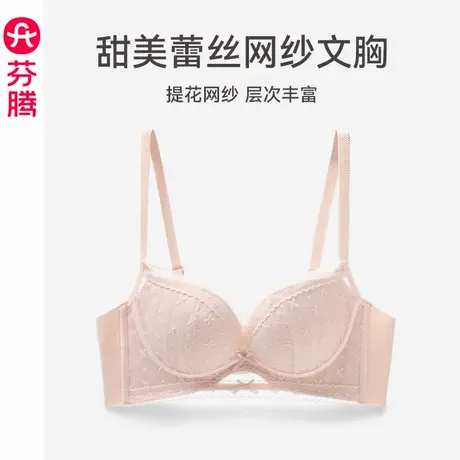 芬腾女士内衣小胸聚拢性感蕾丝文胸新款无钢圈收副乳舒适透气胸罩图片