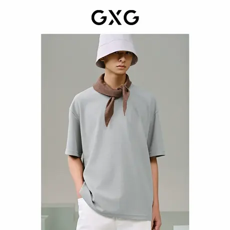 【X】【B】GXG男装灰绿后背印花短袖T恤2024年夏季品G24X442077商品大图