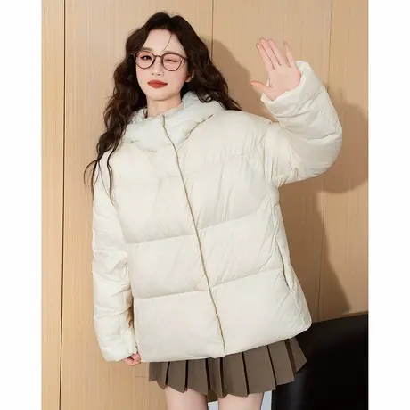 唐狮冬装新款羽绒服女泡芙轻盈短款小个子连帽上衣保暖外套潮TD图片