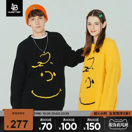 Lilbetter情侣装毛衣美式潮牌线衣秋冬季打底衫保暖针织衫外套lb商品大图