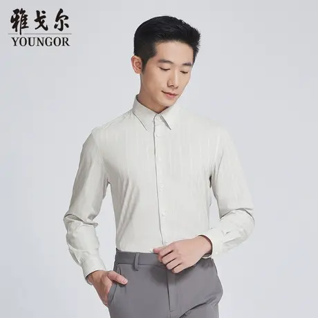 雅戈尔奥莱 商场同款男士长袖衬衫秋季新款官方商务休闲衬衫商品大图