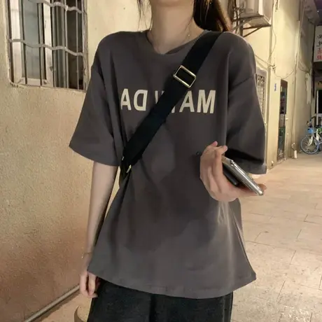 2024年早春夏季新款连衣裙子大码时尚潮流女装微胖mm宽松短袖t恤图片