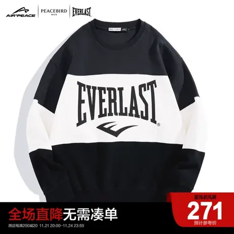 【AIRxPEACE】太平鸟男装 EVERLAST联名印花圆领卫衣男士套头上衣图片