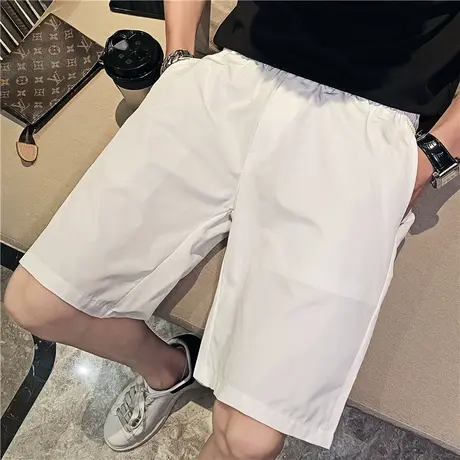 夏季男士短裤五分裤裤子沙滩裤宽松纯色百搭ins直筒休闲潮流运动图片