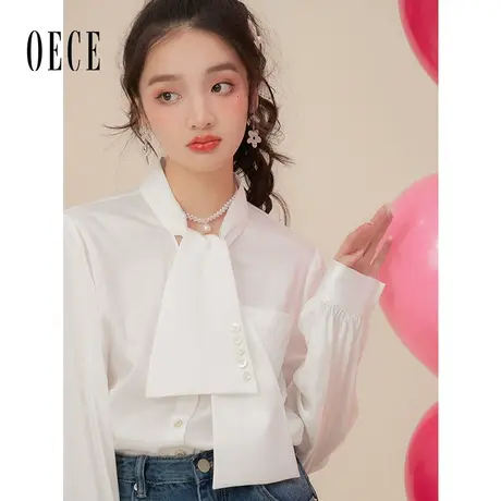 Oece白衬衫女设计感小众春装女年新款早春法式上衣图片