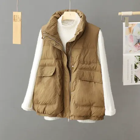 羽绒马甲女款2023年秋冬新款韩版宽松坎肩外穿背心休闲马夹厚外套图片