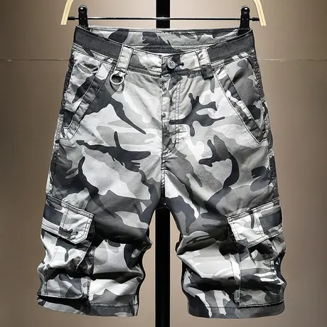 迷彩短裤男宽松运动中裤潮流夏季薄款男士户外休闲五分裤潮牌裤子商品大图