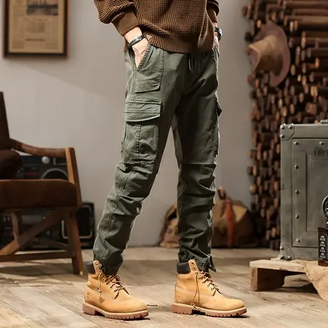 百搭复古潮流休闲裤秋季裤子男款户外直筒大码休闲裤男款工装裤商品大图