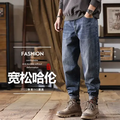 秋冬季潮牌普陀西部牛仔裤子男士2024新款高级感痞帅男裤冬裤男款商品大图