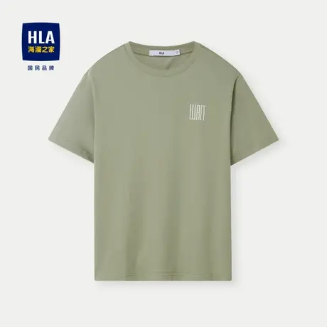 HLA/海澜之家冰感科技棉凉感T恤24春夏新款吸湿排汗圆领字母短t男图片