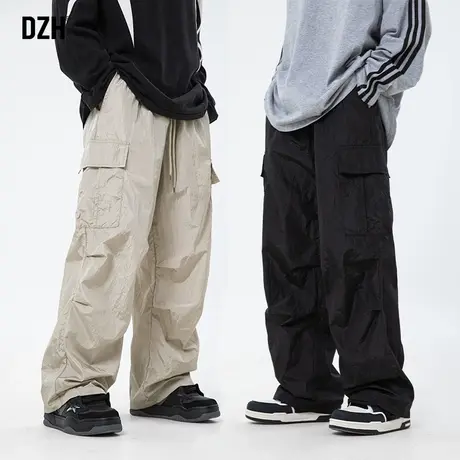男士冲锋裤美式工装裤潮牌男春季男裤2024年新款日系阔腿休闲长裤商品大图