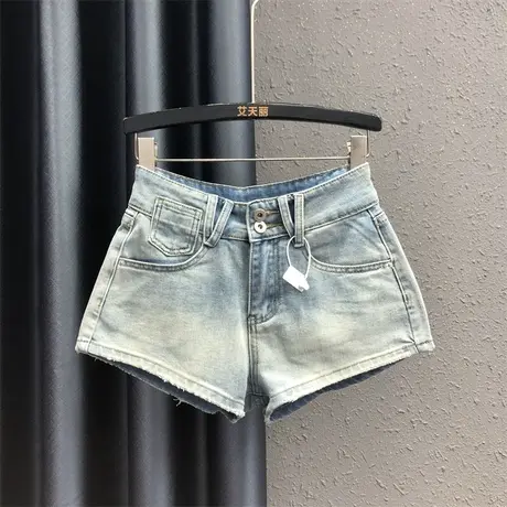 2024夏季新款辣妹性感风超短裤热裤高腰显瘦a字阔腿裤牛仔短裤潮图片