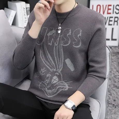 2022春秋季新款潮流毛衣男士韩版打底针织衫冬装休闲线衣保暖衣服商品大图