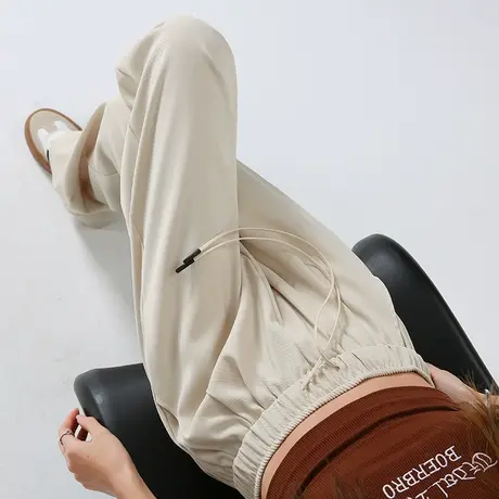 西装阔腿裤女垂感2024春季新款高腰显瘦宽松小个子拖地直筒休闲裤图片