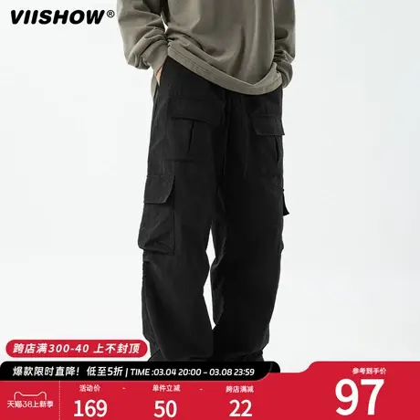 VIISHOW日系复古工装裤男款2024年春季新款宽松阔腿休闲长裤潮牌商品大图