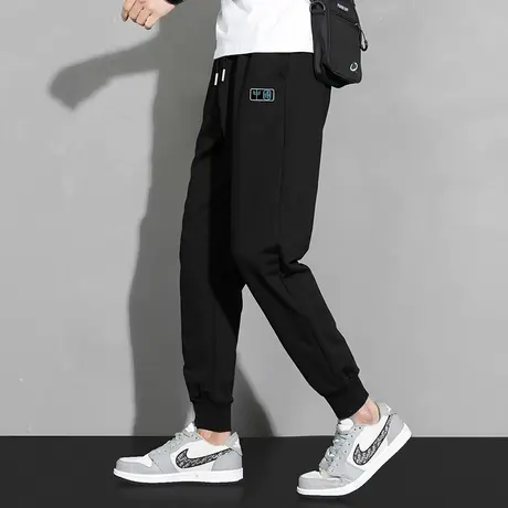 休闲长裤子男春秋季运动裤中国潮流九分抽绳小脚束脚卫裤秋冬百搭商品大图