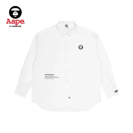 Aape旗舰店男装秋冬字母印花猿颜徽章宽松版长袖衬衫8422XXJ商品大图