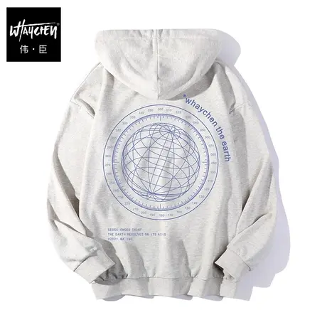 伟臣潮牌大码男装秋冬新款男士连帽卫衣胖子加肥加大纯棉高街外套商品大图