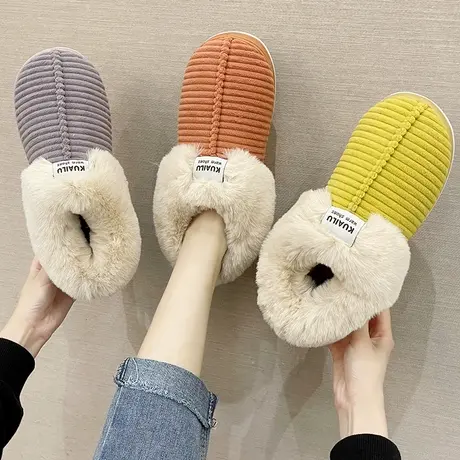 棉拖鞋女冬季包跟加厚加绒保暖室内防滑厚底居家用高帮棉鞋男外穿商品大图