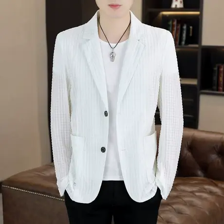 2023新款夏季男士冰丝西装款防晒衣个性帅气超薄款外套西装上衣服商品大图