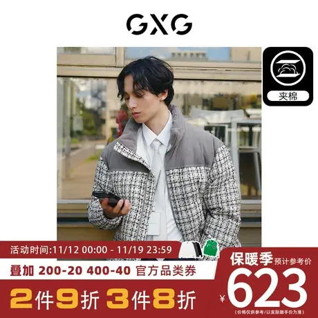 GXG男装[新尚]灯芯绒粗花拼接面料面包服棉服夹克外套 23冬季新品图片