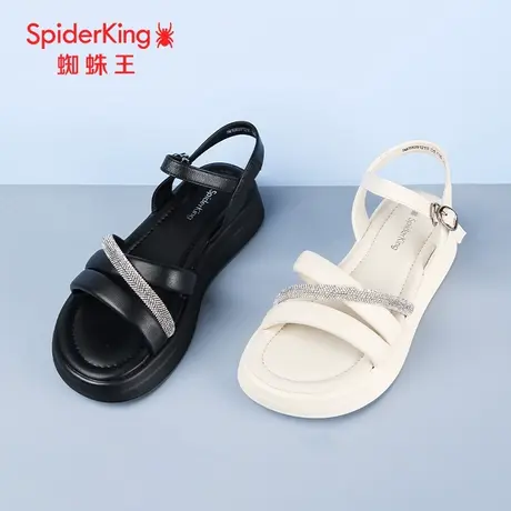 蜘蛛王断码清仓正品凉鞋女真皮2024夏商场新款仙女风水钻沙滩厚底图片