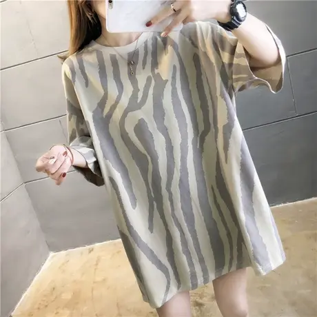 2023年新款夏大码女装微胖mm套装显瘦上衣减龄遮肚子时髦短袖t恤图片