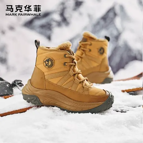马克华菲雪地靴冬季2025新款加绒加厚棉鞋保暖东北棉靴男士马丁靴商品大图