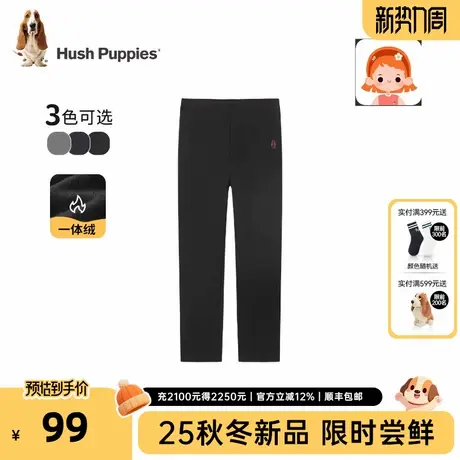 暇步士童装女童加绒打底裤2025秋冬新款大童保暖加厚裤子儿童长裤商品大图