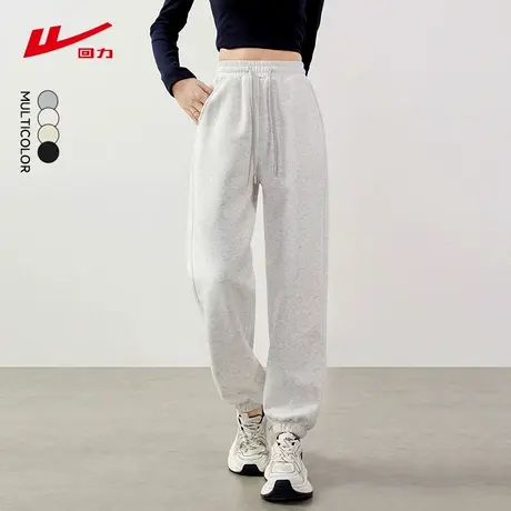ZH回力休闲直筒裤女春秋2025新款 运动裤高腰显瘦宽松阔腿裤子女商品大图