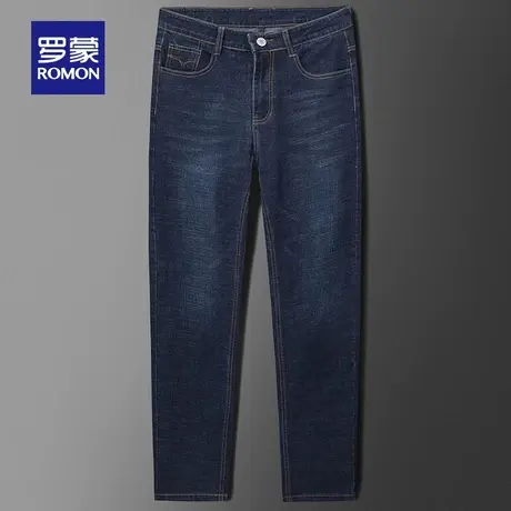 罗蒙男士牛仔裤2023秋季新款商务休闲加厚直筒时尚百搭简约长裤男图片