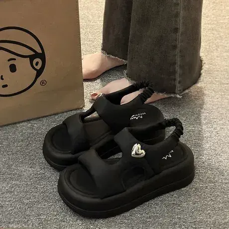 运动凉鞋女2023年夏季超火新款百搭学生舒适厚底防滑休闲沙滩鞋潮商品大图