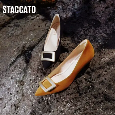 思加图新款南法暮光法式气质复古低跟浅口单鞋女9ER65CQ3商品大图