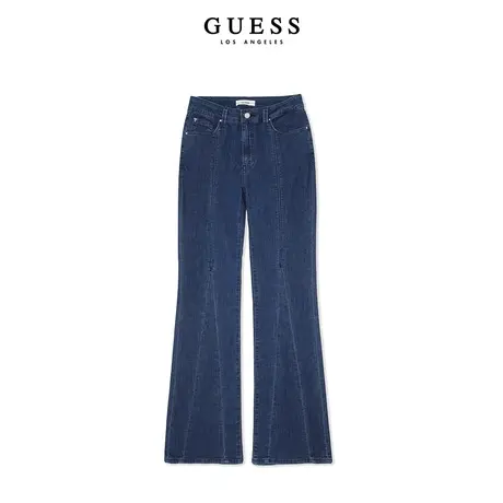 【38上新季】GUESS 女士美式复古潮流微喇设计感高腰牛仔长裤商品大图