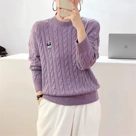 毛衣女秋冬2023新款外穿打底内穿宽松套头针织衫女爆款设计感小众商品大图