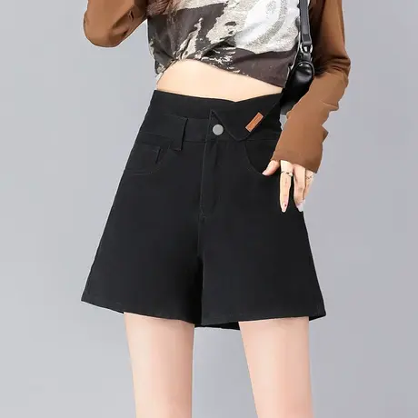 高腰黑色牛仔短裤女小个子2023新款夏季a字宽松显瘦辣妹外穿热裤图片