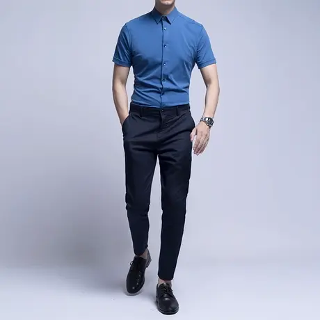Seno莫代尔九分休闲裤男小脚裤9分裤修身亲肤韩版商务休闲男裤子商品大图