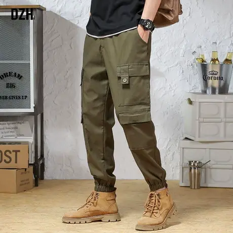 男士机能工装裤潮牌男束脚裤痞帅青少年裤子秋季男款休闲裤男宽松商品大图