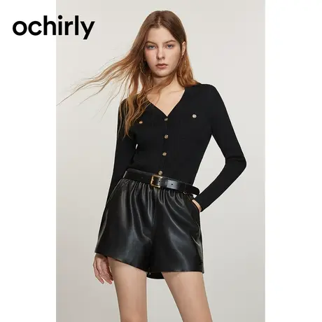 【新降】醋酸纱氧气开衫 欧时力肌理感针织外套24早春轻薄透气商品大图