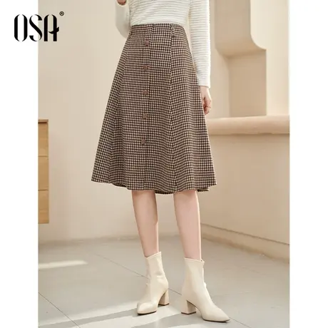 OSA欧莎泡泡袖t恤a字半身裙图片