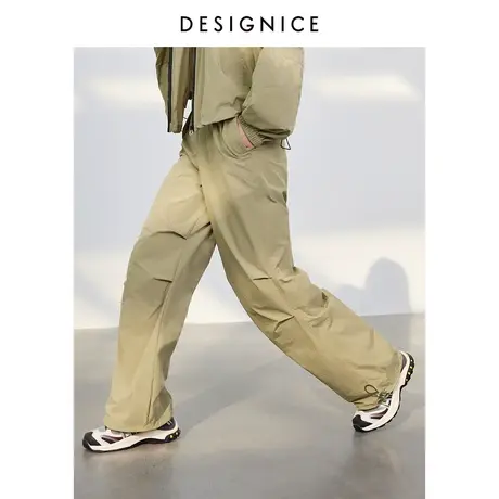 迪赛尼斯2024年春季新款户外运动风高腰直筒长裤纯色薄款休闲裤女图片