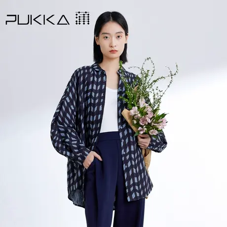 蒲PUKKA 2024春夏新品定制双面提花纯棉面料廓形感设计衬衫商品大图
