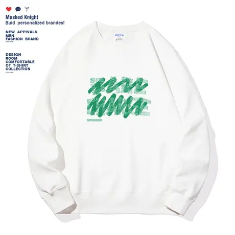 圆领卫衣男2022秋季新款潮牌字母印花长袖无帽时尚宽松休闲上衣图片