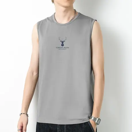 莫代尔棉无袖t恤男士背心夏季薄款冰丝速干凉感篮球健身运动坎肩商品大图