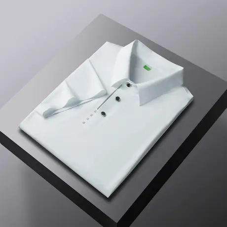 夏季男士无痕polo衫短袖T恤2023年纯色大码T恤冰丝商务薄款上衣商品大图