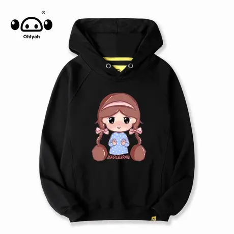 Ohlyah连帽卫衣女潮ins宽松秋季情侣装圆领长袖帽衫上衣学生班服商品大图